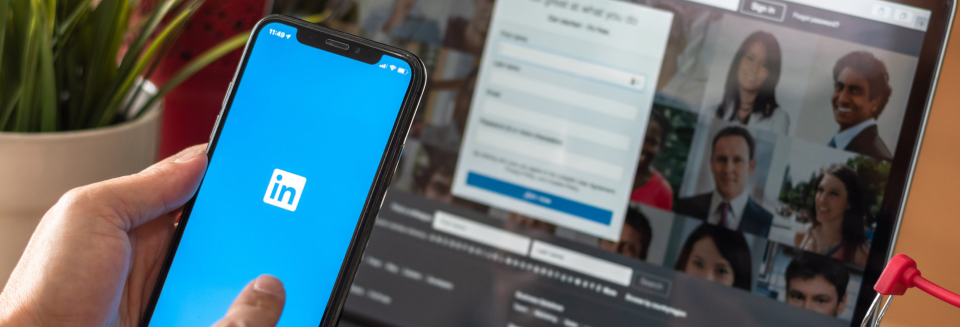 Person on LinkedIn mobile app